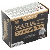 Speer Ammo Gold Dot Carry Gun 45 ACP +P 200 gr Hollow Point 20rd box - 24258 Speer Ammo Gold Dot Carry Gun 45 ACP +P 200 gr Hollow Point 20rd box - 24258
