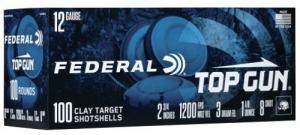 Federal Top Gun 12 GA Ammo 2.75" 1 1/8oz #8 shot 1200fps 100rd box - TG121008 Federal Top Gun 12 GA Ammo 2.75" 1 1/8oz #8 shot 1200fps 100rd box - TG121008