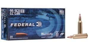 Federal Varmint & Predator 22-250 Rem 55 gr Hornady V-Max  20 round box - V22250VM2