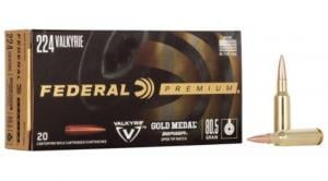 Federal Gold Medal 224 Valkyrie 80.5 gr Berger Boat-Tail Target 20 Bx/ 10 Cs - GM224VLKBH2