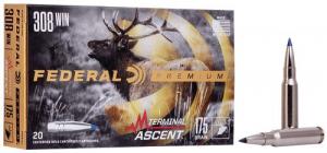 Federal Terminal Ascent Ballistic Tip 308 Winchester Ammo 175gr 20 Round Box - P308TA1 Federal Terminal Ascent Ballistic Tip 308 Winchester Ammo 175gr 20 Round Box - P308TA1