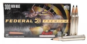 Federal 300 Win Mag 180 gr Swift Scirocco II 20/Box - P300WSS1 Federal 300 Win Mag 180 gr Swift Scirocco II 20/Box - P300WSS1