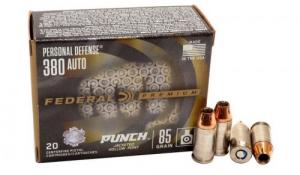 Federal Premium Personal Defense Punch Jacketed Hollow Point 380 ACP Ammo 20 Round Box - PD380P1 Federal Premium Personal Defense Punch Jacketed Hollow Point 380 ACP Ammo 20 Round Box - PD380P1