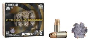 Federal Premium Personal Defense Punch Ammo 9mm 124gr Jacketed Hollow Point 20 Round Box - PD9P1 Federal Premium Personal Defense Punch Ammo 9mm 124gr Jacketed Hollow Point 20 Round Box - PD9P1