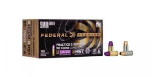 Federal Practice & Defend 9mm Luger 147 gr HST/Synthetic 100 Bx/ 5 Cs - P9HST2TM100 Federal Practice & Defend 9mm Luger 147 gr HST/Synthetic 100 Bx/ 5 Cs - P9HST2TM100
