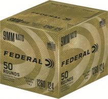 Federal NATO Military Grade Ball Handgun Ammunition 9mm Luger 124 gr FMJ 1030 fps 50/ct - C9N882 Federal NATO Military Grade Ball Handgun Ammunition 9mm Luger 124 gr FMJ 1030 fps 50/ct - C9N882