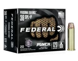 Federal Personal Defense Punch Ammo Jacketed Hollow Point 38 Special +P 120gr 20 Round Box Federal Personal Defense Punch Ammo Jacketed Hollow Point 38 Special +P 120gr 20 Round Box
