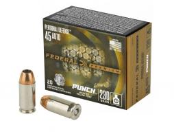 Federal Premium Personal Defense Punch Jacketed Hollow Point 45 ACP Ammo 230gr 20 Round Box - PD45P1 Federal Premium Personal Defense Punch Jacketed Hollow Point 45 ACP Ammo 230gr 20 Round Box - PD45P1