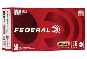 Federal Champion 9mm 115gr Full Metal Jacket 50rd box - WM5199 Federal Champion 9mm 115gr Full Metal Jacket 50rd box - WM5199