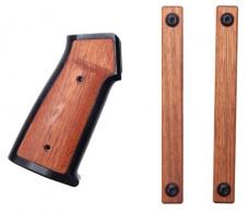 Sharps Bros AR-15 Grip Set Brazilian Cherry Aluminum Body w/Wood Inserts - SBARG01