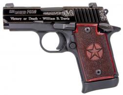 Sig Sauer P938 Texas Engraved Silver SAO 9mm 3" 6+1 & 7+1 Black Silver Engraving Slide Stainless Steel Frame R - 9389TXSAMBI Sig Sauer P938 Texas Engraved Silver SAO 9mm 3" 6+1 & 7+1 Black Silver Engraving Slide Stainless Steel Frame R - 9389TXSAMBI