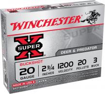 Winchester Ammo Super X 20 Gauge 2.75" 20 Pellets 3 Buck Shot 15 Bx/ 10 Cs (Value Pack) - XB203VP Winchester Ammo Super X 20 Gauge 2.75" 20 Pellets 3 Buck Shot 15 Bx/ 10 Cs (Value Pack) - XB203VP