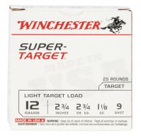 Winchester Ammo Super Target 12 Gauge 2.75" 1 1/8 oz 9 Shot 25 Bx/ 10 Cs - TRGT129 Winchester Ammo Super Target 12 Gauge 2.75" 1 1/8 oz 9 Shot 25 Bx/ 10 Cs - TRGT129