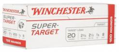 Winchester Ammo Super Target 20 GA 2.75" 7/8 oz 8 Round 100 Bx/ 2 Cs (Value Pack) - TRGT208VP