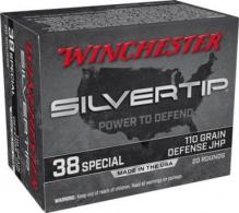 Winchester Ammo Silvertip 38 Special 110 gr Silvertip Jacket Hollow Point 20rd box - W38ST