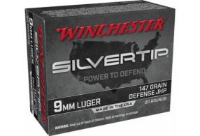 Winchester Silvertip Jacket Hollow Point 9mm Ammo 147 gr 20 Round Box - W9MMST2 Winchester Silvertip Jacket Hollow Point 9mm Ammo 147 gr 20 Round Box - W9MMST2