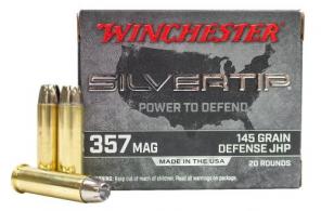 Winchester Ammo Silvertip 357 Mag 145 gr Silvertip Jacket Hollow Point 20 Bx/10 Cs - W357ST