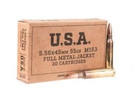 Winchester  Service Grade 5.56x45mm NATO Ammo 55 gr Full Metal Jacket 20rd box - SGM193KW