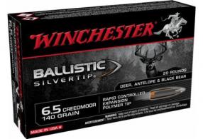 Winchester Ballistic Silvertip Rifle Ammunition 6.5 Creedmoor 140 gr. PT 2700 fps 20/ct - SBST65CM Winchester Ballistic Silvertip Rifle Ammunition 6.5 Creedmoor 140 gr. PT 2700 fps 20/ct - SBST65CM