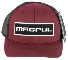 Magpul MAG1104-604 Wordmark Patch Trucker Hat Black/Red Adjustable Snapback OSFA Structured - 950
