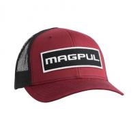 Magpul Wordmark Patch Trucker Hat Cardinal Front w/Black Mesh Back