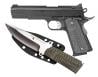 Magnum Research Desert Eagle 1911 G with Knife 10mm Auto 5.01" 8+1 Matte Black Black/Gray G10 Grip - DE1911G10K