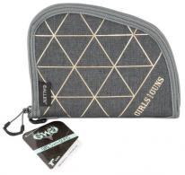 Girls With Guns Foil Gun Case 8" Heather Gray w/Gold Foil Handgun - 908