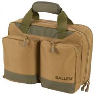 Allen Double Attache Case Green/Tan 2 Handguns - 7603