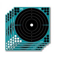 Girls With Guns Splash Self-Adhesive Paper 12" x 12" Bullseye Black Target w/Turquoise Background 5 Per Pack