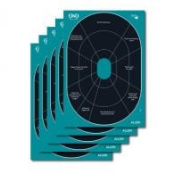 Girls With Guns Splash Self-Adhesive Paper 12" x 17.25" Oval Black Target w/Turquoise Background 5 Per Pack