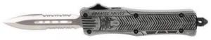 Cobra Tec Knives CTK-1 Small 2.75" Part Serrated Stonewashed Aluminum Handle Dagger - SSWCTK1SDAG2SS