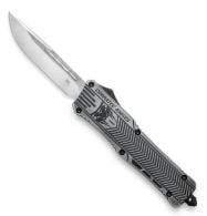 Cobra Tec Knives CTK-1 Large 3.75" Drop Point Plain D2 Steel Carbon Fiber Aluminum Handle OTF - LCFCTK1LDNS