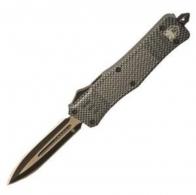 Cobra Tec Knives CTK-1 Large 3.75" Dagger Plain D2 Steel Carbon Fiber Aluminum Handle OTF - LCFCTK1LDAGNS