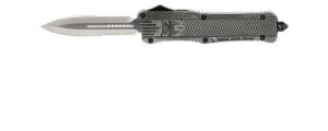 Cobra Tec Knives CTK-1 Dagger 3.75" Part Serrated D2 Steel Stonewashed Aluminum Handle OTF - LSWCTK1LDG2SS Cobra Tec Knives CTK-1 Dagger 3.75" Part Serrated D2 Steel Stonewashed Aluminum Handle OTF - LSWCTK1LDG2SS