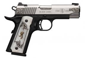 Browning 1911-380 Medallion Compact 380 ACP 4.25" Barrel, Neo-Classical American Engraving, 8 Rounds - 051966492 Browning 1911-380 Medallion Compact 380 ACP 4.25" Barrel, Neo-Classical American Engraving, 8 Rounds - 051966492