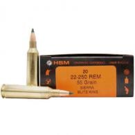 HSM Varmint 22-250 Rem 55 gr Sierra BlitzKing 20 Bx/ 25 Cs - 2225020N