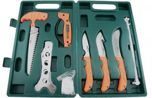 AccuSharp 728C Game Processing Kit Butcher/Caper/Gut-Hook/Bone Saw/Ribcage Spreader Gut Hook/Saw/Plain Stainless Steel Blade Ora - 601