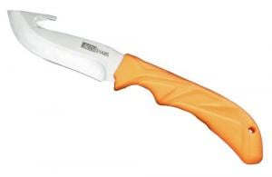 Accusharp Gut Hook 3.75" Gut Hook Plain Stainless Steel/Orange Rubber Handle Fixed - 729C