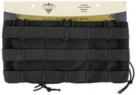 TACSHIELD (MILITARY PROD) Speed Load Triple Rifle Mag Pouch Black 1000D Nylon - T3508BK