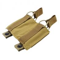 TACSHIELD (MILITARY PROD) Speed Load Double Pistol Mag Pouch Coyote 1000D Nylon