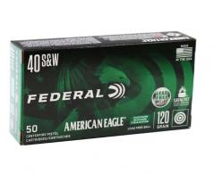 Federal American Eagle IRT Lead Free Full Metal Jacket 40 S&W Ammo 50 Round Box - AE40LF1 Federal American Eagle IRT Lead Free Full Metal Jacket 40 S&W Ammo 50 Round Box - AE40LF1