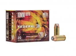 Federal Fusion Ammo 10mm 200gr Soft Point 20 Round Box - F10FS1 Federal Fusion Ammo 10mm 200gr Soft Point 20 Round Box - F10FS1