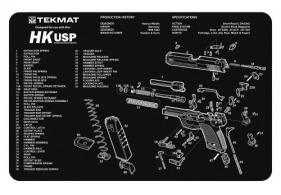 TekMat Original Cleaning Mat HK USP Parts Diagram 11" x 17" - TEKR17HKUSP