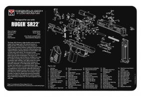 TekMat Original Cleaning Mat Ruger SR22 Parts Diagram 11" x 17" - TEKR17RUGERSR22 TekMat Original Cleaning Mat Ruger SR22 Parts Diagram 11" x 17" - TEKR17RUGERSR22