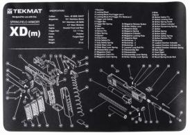 TekMat Springfield XDM Cleaning Mat Black/White Rubber 17" Long Springfield XDM Parts Diagram - 1028