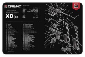 TekMat Original Cleaning Mat Springfield XD-S Parts Diagram 11" x 17" - TEKR17XDS