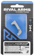 Rival Arms RA72G002D Magazine Release For Glock Gen4 Extended Matte Anodized Silver Aluminum - 988