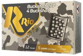 Rio Ammunition Royal Buck 12 Gauge 2.75" 27 Pellets 4, Buck Shot 5 Bx/ 50 Cs