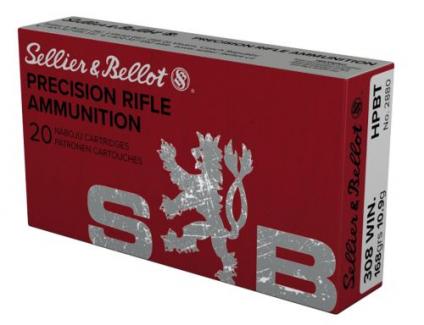 Sellier & Bellot Boat Tail Hollow Point 308 Winchester Ammo 168 gr 20 Round Box