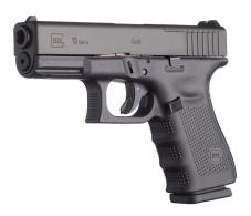 Glock G19 Gen4 Compact MOS 9mm Luger 4.02" 15+1 Black Steel Slide Black Rough Texture Interchangeable Backstraps Gr - UG1950203MOS